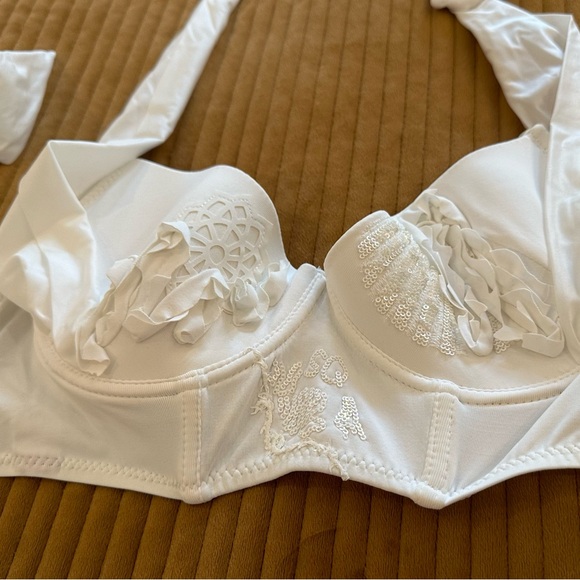 NWT, Save the Queen, white 2 piece bathing suit - Picture 2 of 7